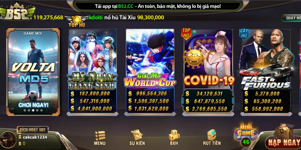 Danh mục game Nổ hũ B52 Club
