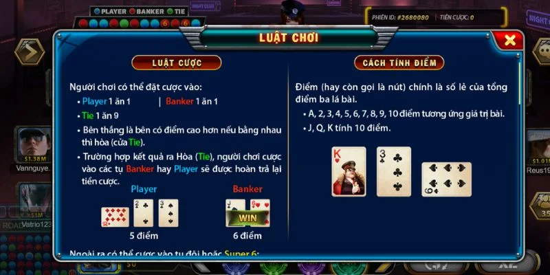 Luật chơi Baccarat B52 Club chi tiết nhất